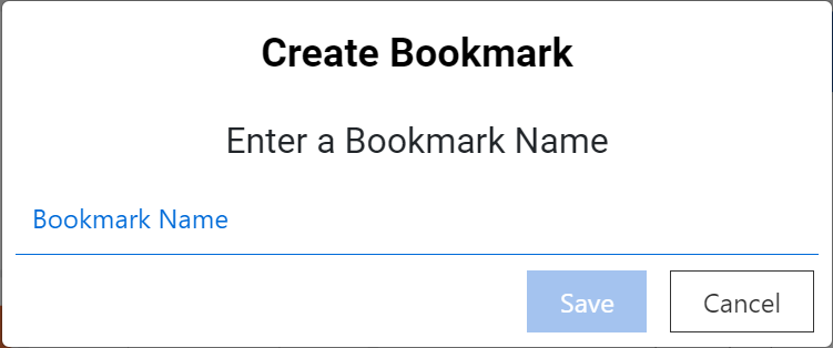 Create Bookmarks pop-up.